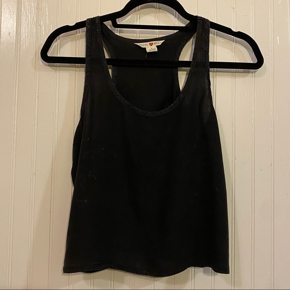 Derek Heart, Washed Black Tank Crop